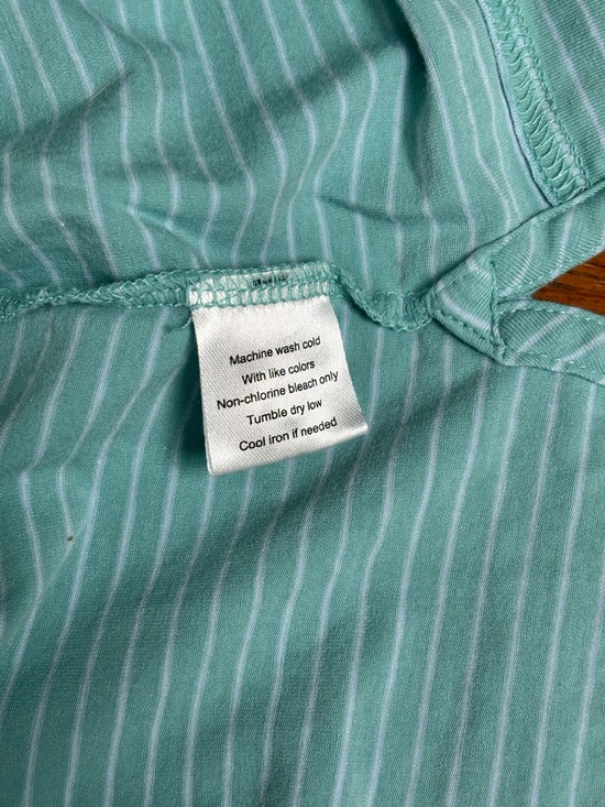 Peter Millar Men's XL Mint Green & White Striped Polo Shirt with Chest Pocket - Picture 7 of 8